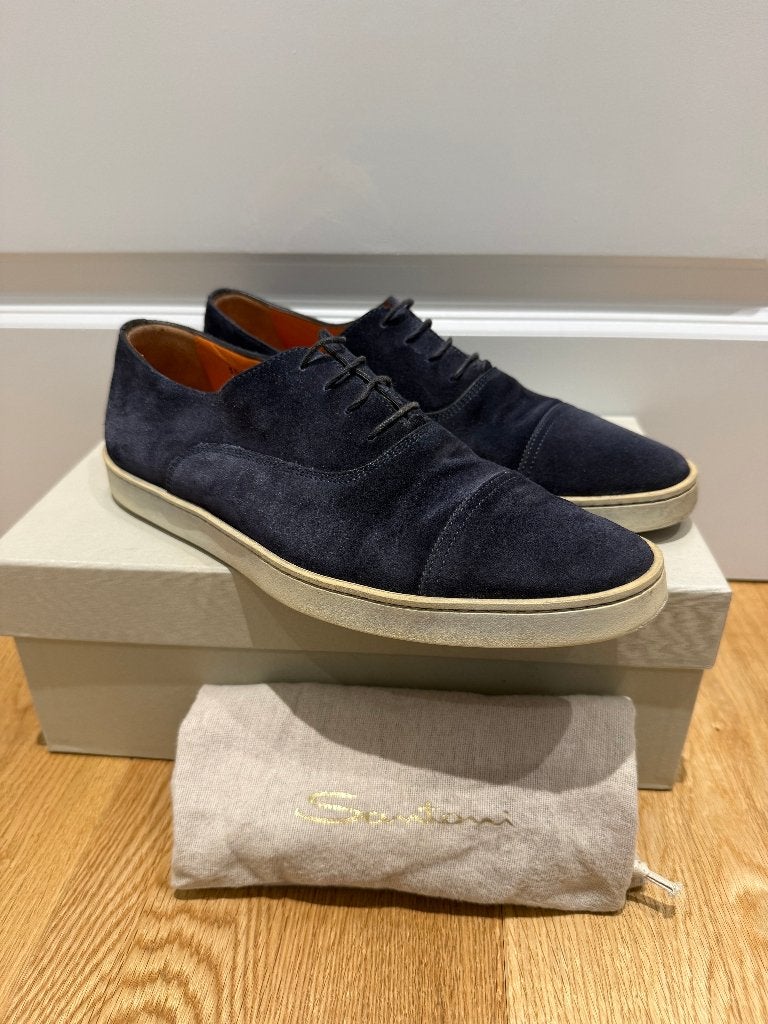Santoni Oxford Sneakers | UK 5.5 | (114), Blauw, Ophalen of Verzenden, Zo goed als nieuw, Santoni