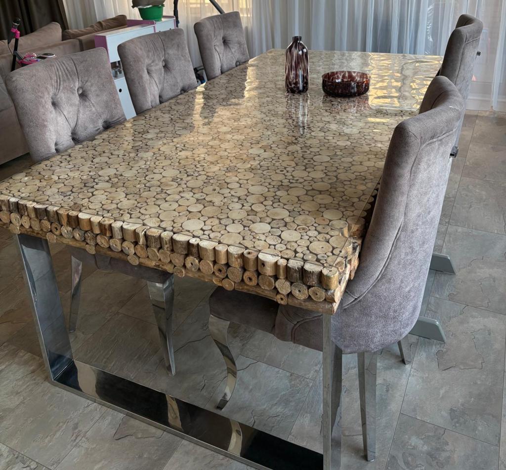 Mooie tafelset, Ophalen of Verzenden, Zo goed als nieuw, 8 stoelen of meer