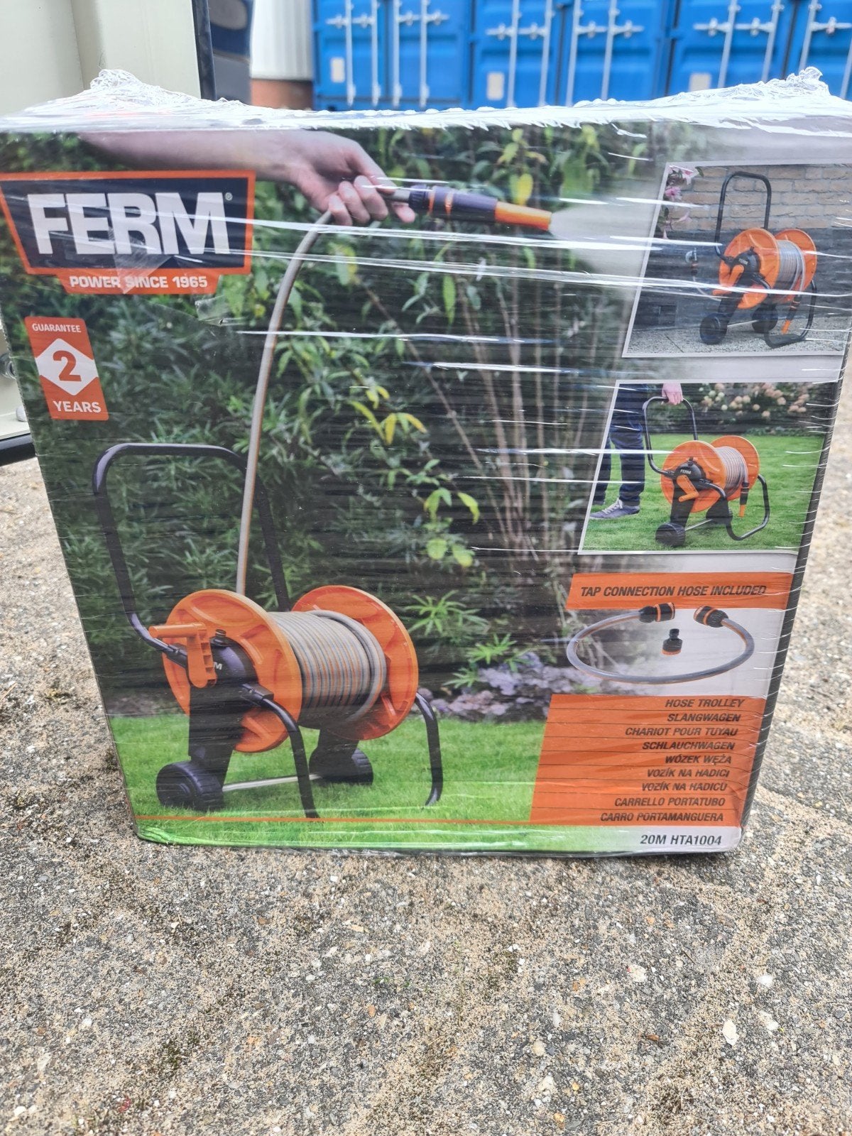 Ferm Tuinslanghaspel met slang nieuw, Tuin en Terras, Tuinslangen, Ophalen of Verzenden, Nieuw, Tuinslang