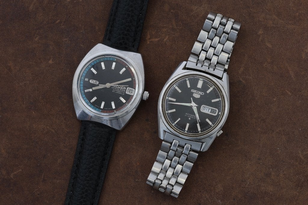 Seiko 6119 en Citizen Crystal Seven, Sieraden, Tassen en Uiterlijk, Horloges | Heren, Gebruikt, Polshorloge, Overige materialen