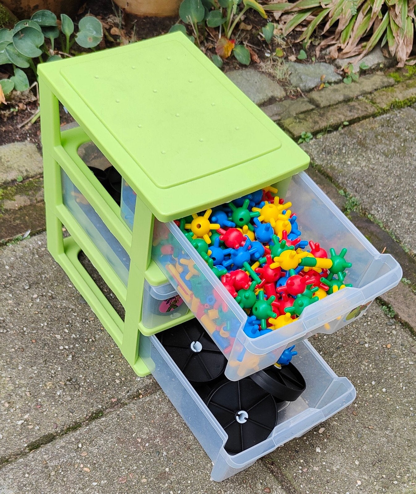 Bouw- en moleculen set met opbergbox, Ophalen of Verzenden, Gebruikt, Knutselen