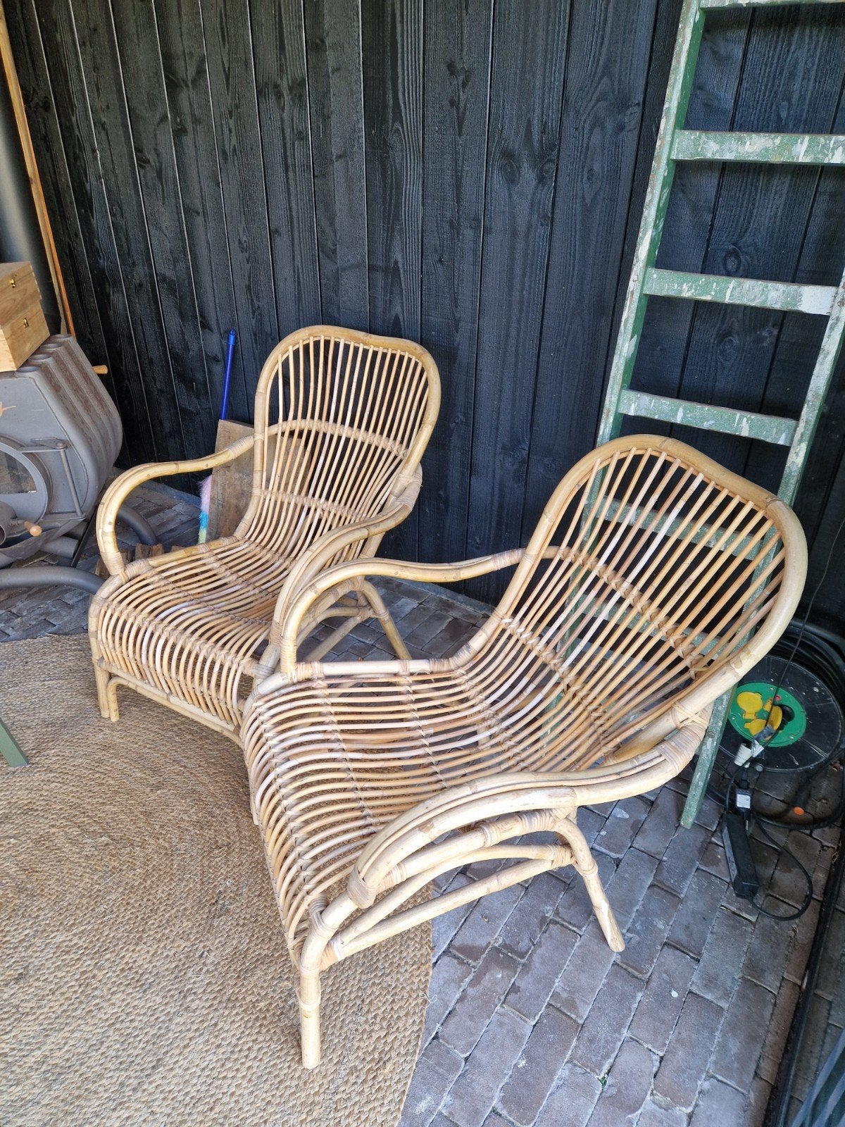 Set van 2 rotan stoelen - gebruikt, Ophalen, Gebruikt, Twee, Overige kleuren