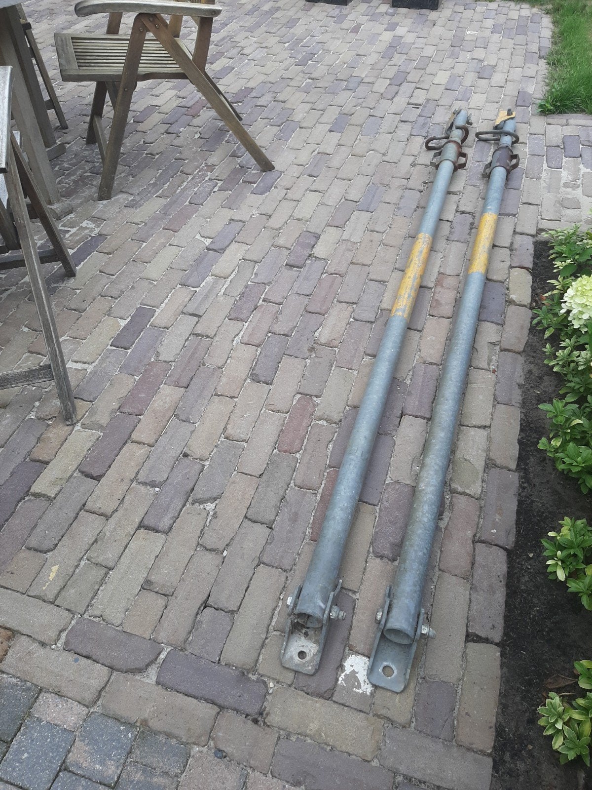 trek en schoorstempels te koop, Ophalen, Gebruikt, IJzer