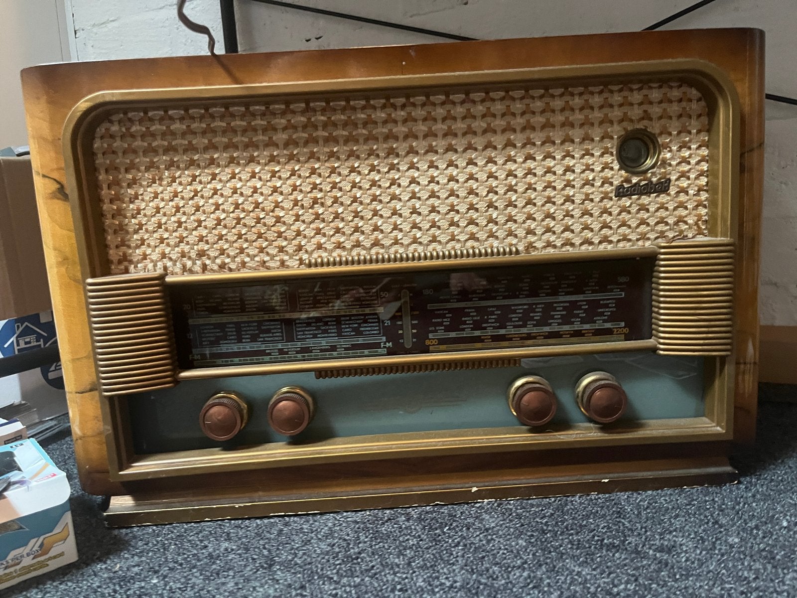 Vintage Radiobell buizenradio - Decoratief object, Ophalen, Gebruikt, Radio