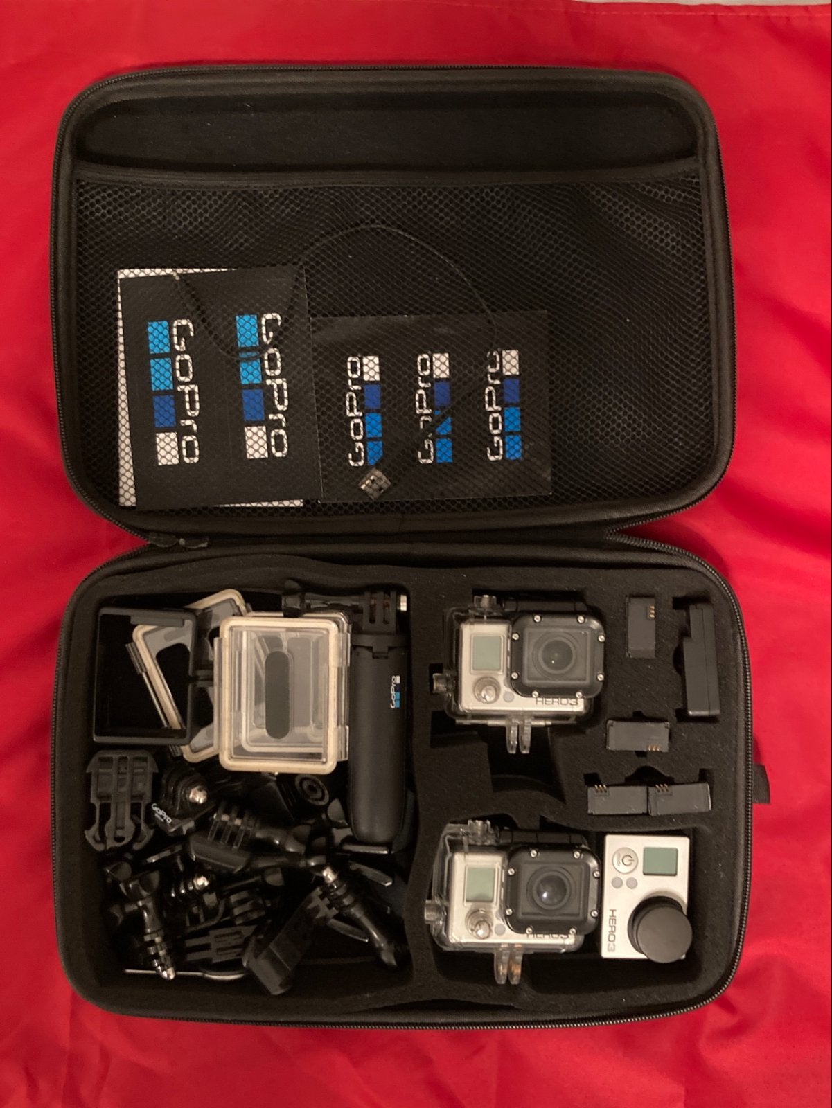 GoPro Hero 3 Black x2 & White met accessoires, Ophalen of Verzenden, Zo goed als nieuw, GoPro