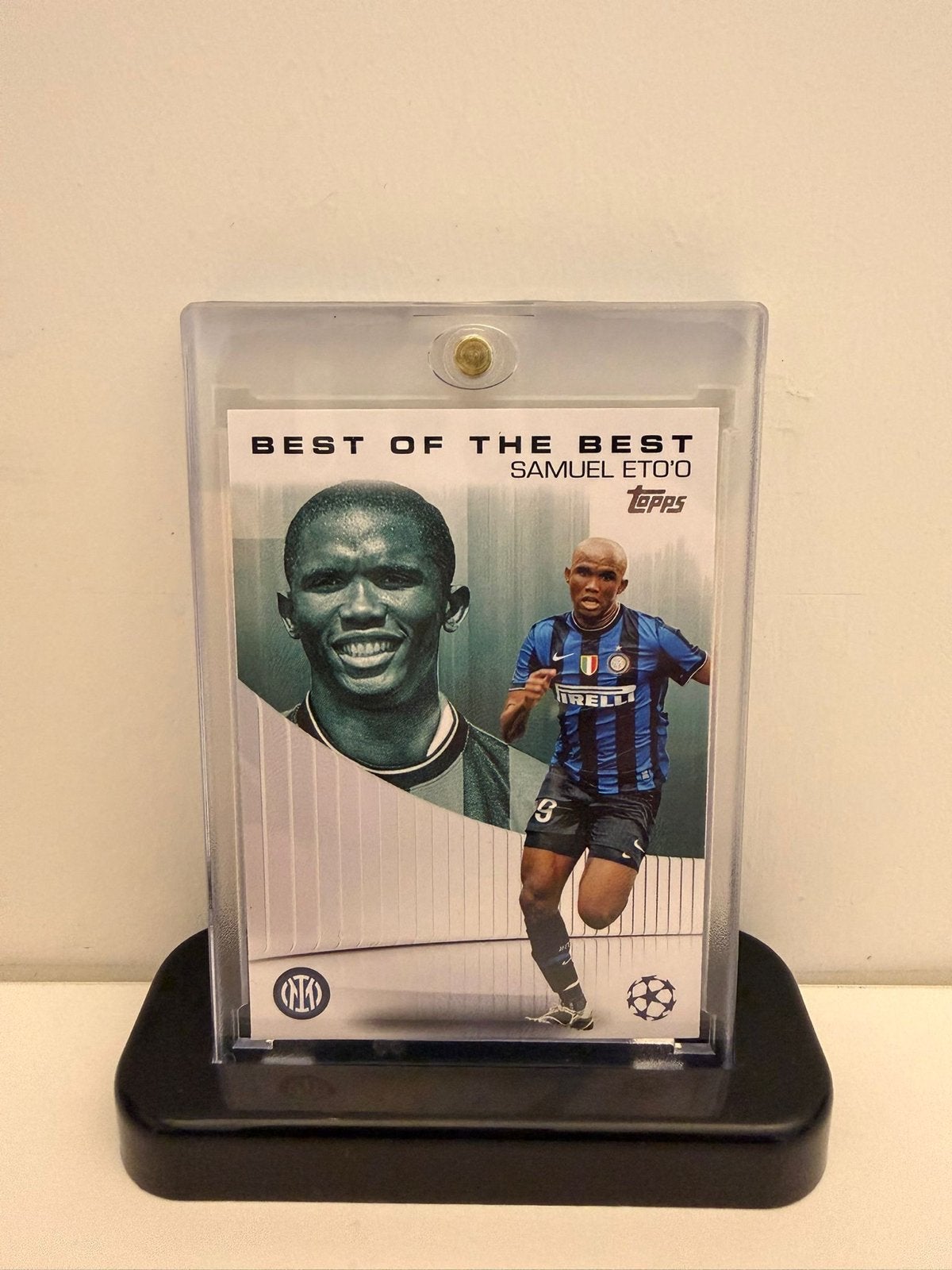 Samuel Eto'o Topps Best of the Best Spelerskaart Inter, Ophalen of Verzenden, Zo goed als nieuw, Buitenlandse clubs, Spelerskaart