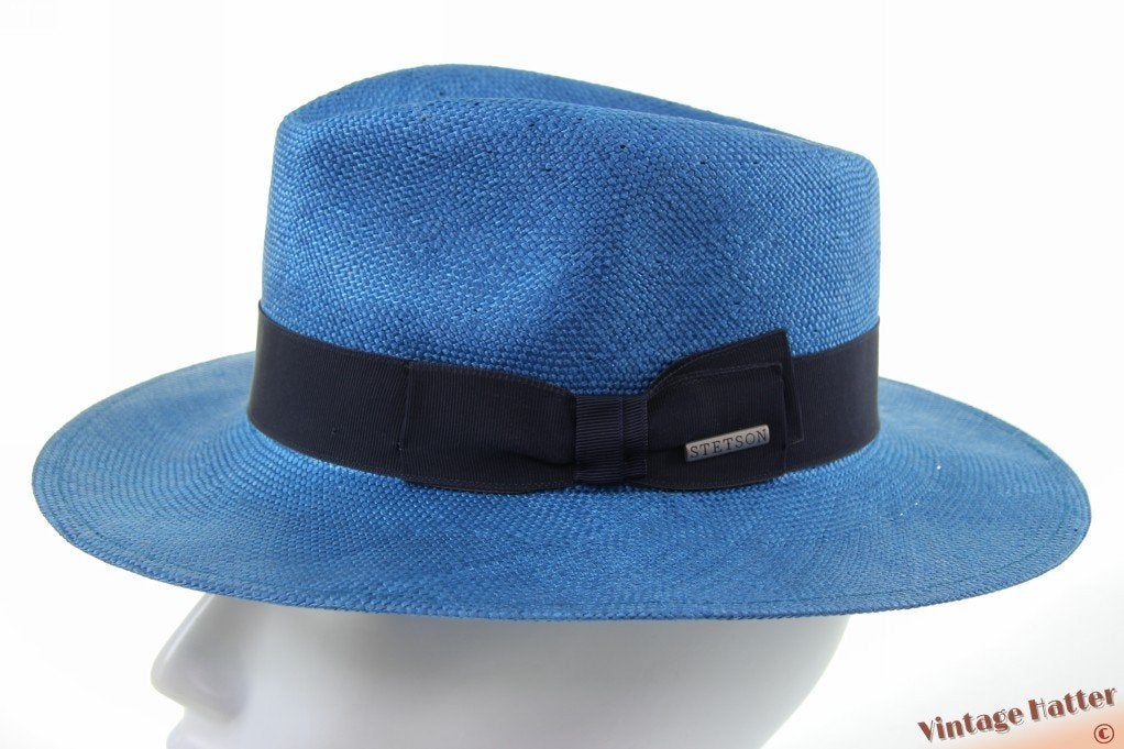 stro panama hoed Stetson Traveller Viscose blauw S 56 Nieuw, Stetson, Hoed, Nieuw, Ophalen of Verzenden