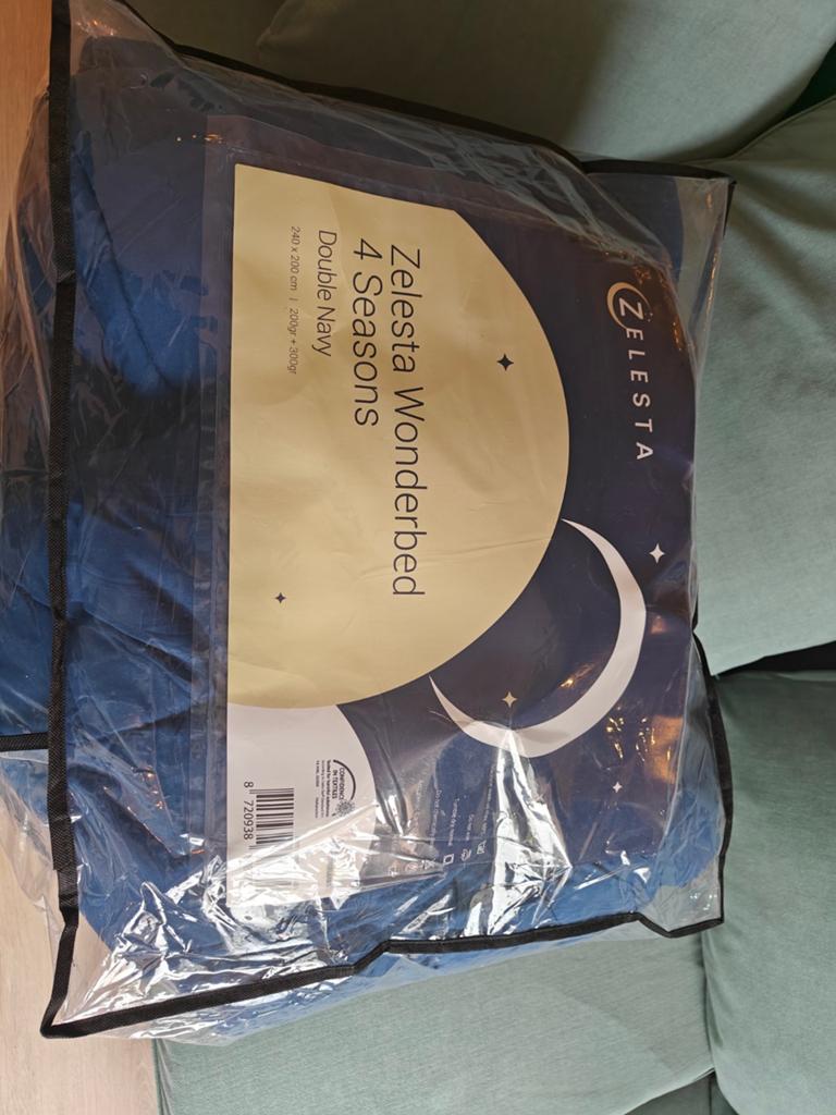 Twee persoons 4 seizoenen dubbel dekbed navy blue nieuw, Huis en Inrichting, Slaapkamer | Beddengoed, Blauw, Ophalen of Verzenden