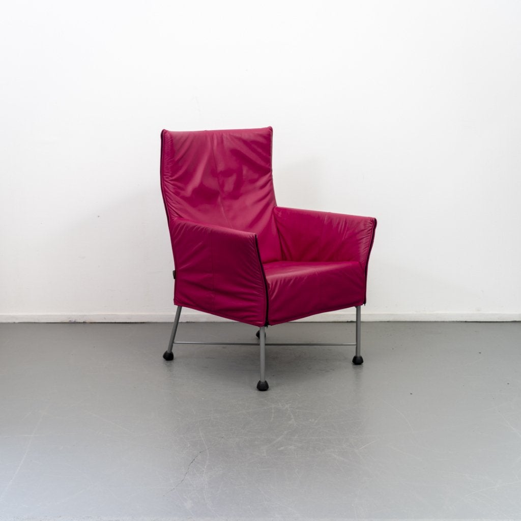 Montis Charly Fauteuil Roze Leer - Grijs (Op Doppen), Huis en Inrichting, Niet ingevuld, Zo goed als nieuw, Niet ingevuld, Niet ingevuld