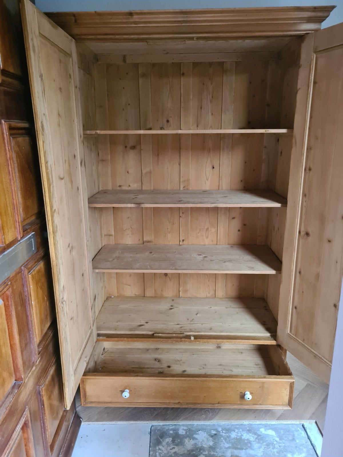 vintage servieskast / linnenkast, Ophalen, Gebruikt, 100 tot 150 cm, 150 tot 200 cm