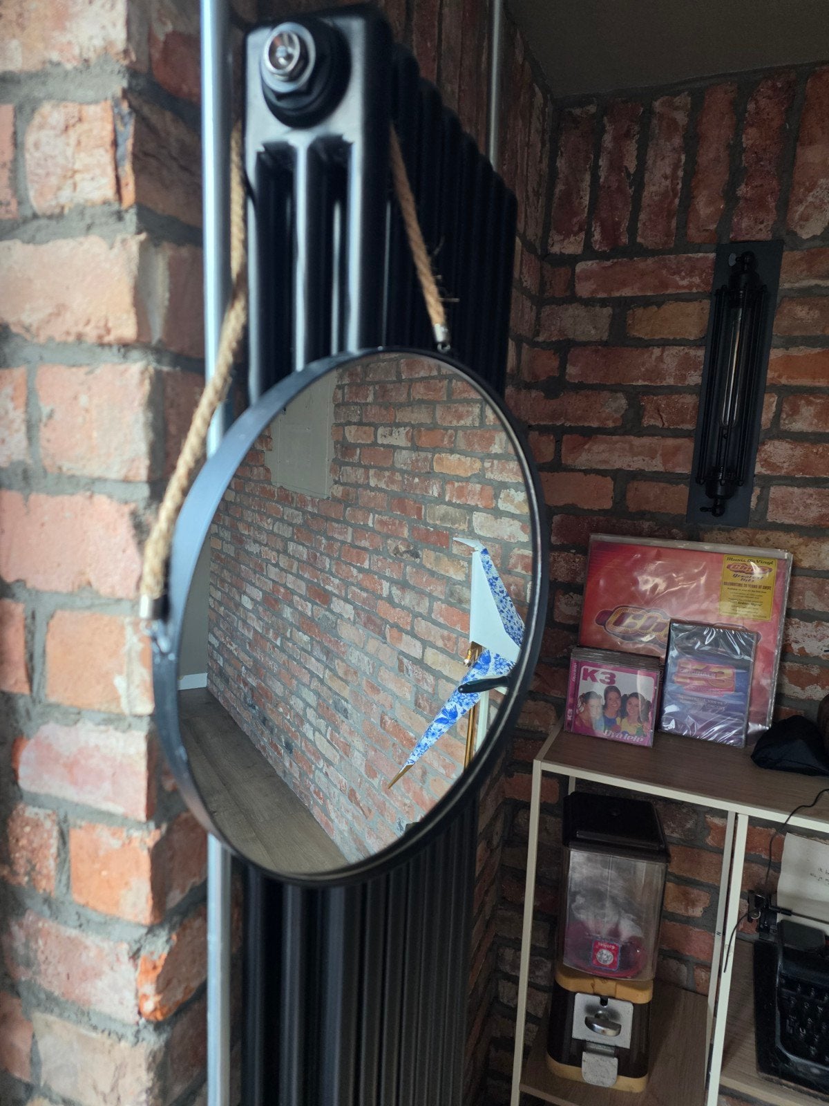 ronde hangspiegel, Huis en Inrichting, Ophalen of Verzenden, Rond, Minder dan 50 cm, Minder dan 100 cm