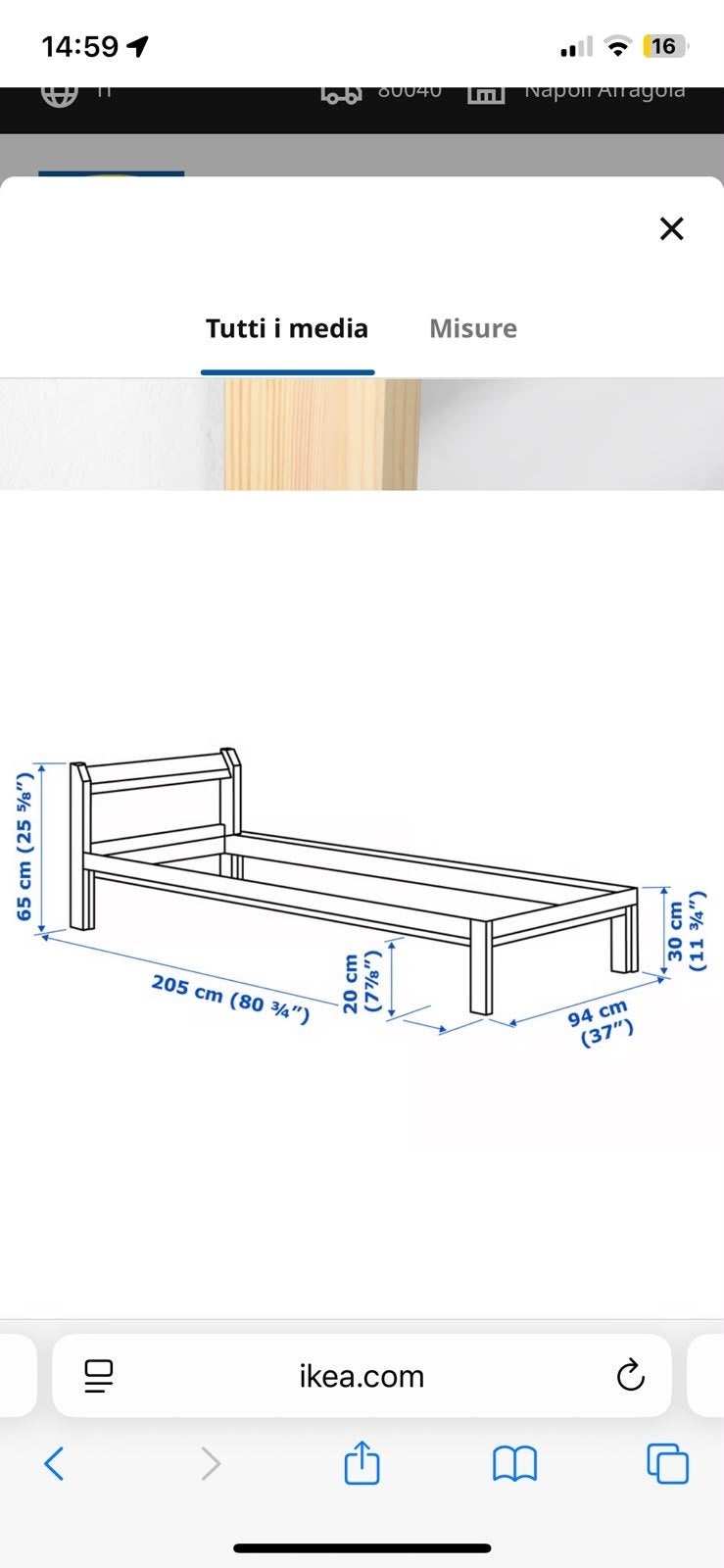 IKEA Eenpersoonsbed met matras (90x200 cm), Huis en Inrichting, Slaapkamer | Bedden, Gebruikt, 90 cm, Eenpersoons, Wit