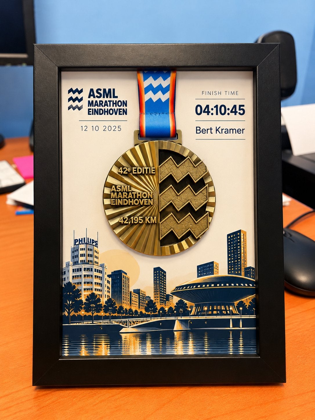Eindhoven Marathon Medaillelijst 15x20 cm, Ophalen of Verzenden, Zo goed als nieuw