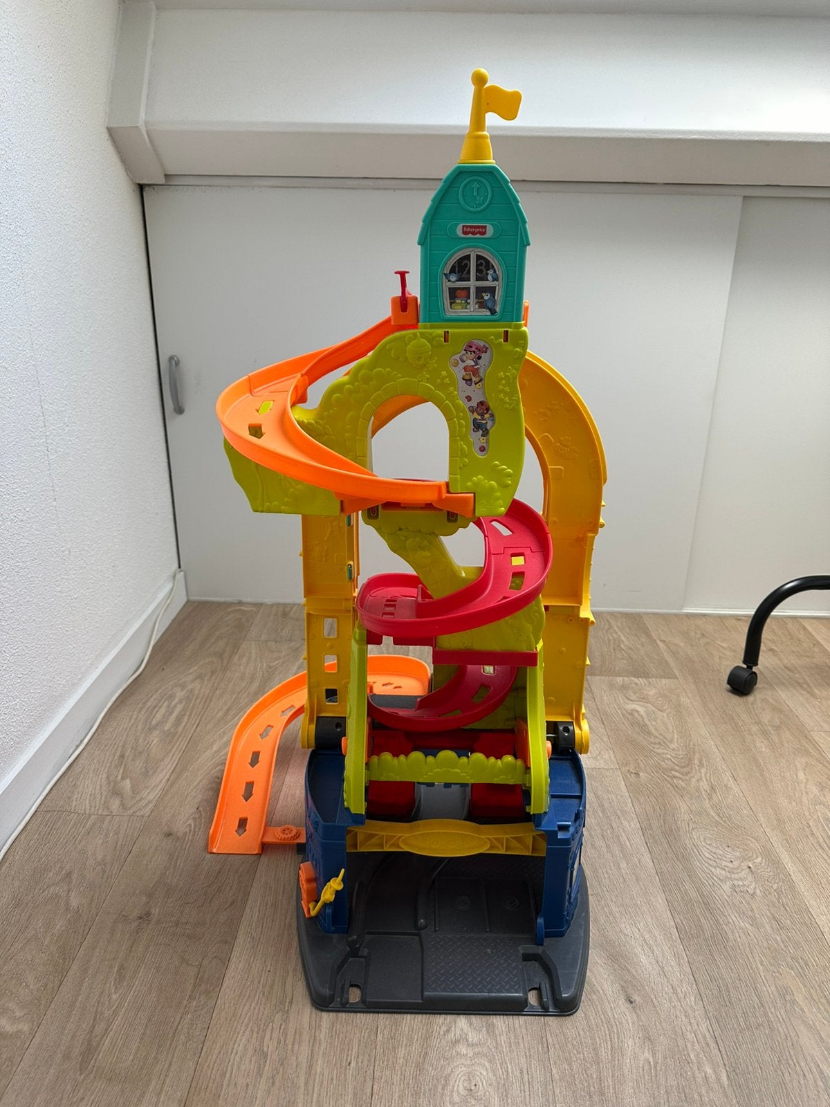 Fisher Price little people zit sta racebaan/garage, Ophalen of Verzenden, Gebruikt, Speelset