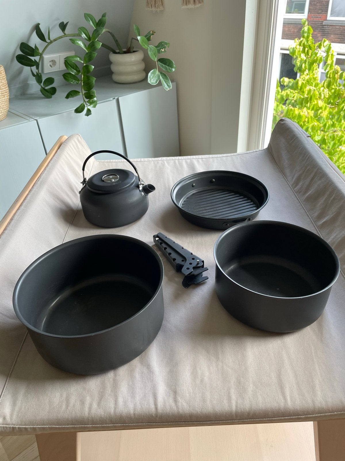 Gelert Altitude II Cookset - 5-delige pannenset kamperen, Caravans en Kamperen, Kampeeraccessoires, Ophalen of Verzenden, Gebruikt