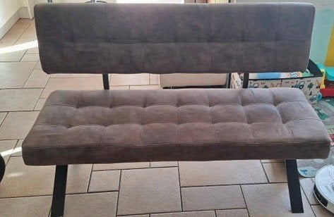 Moderne Eettafel bank 140 cm lang, Ophalen, Gebruikt, Minder dan 75 cm, Tweepersoons