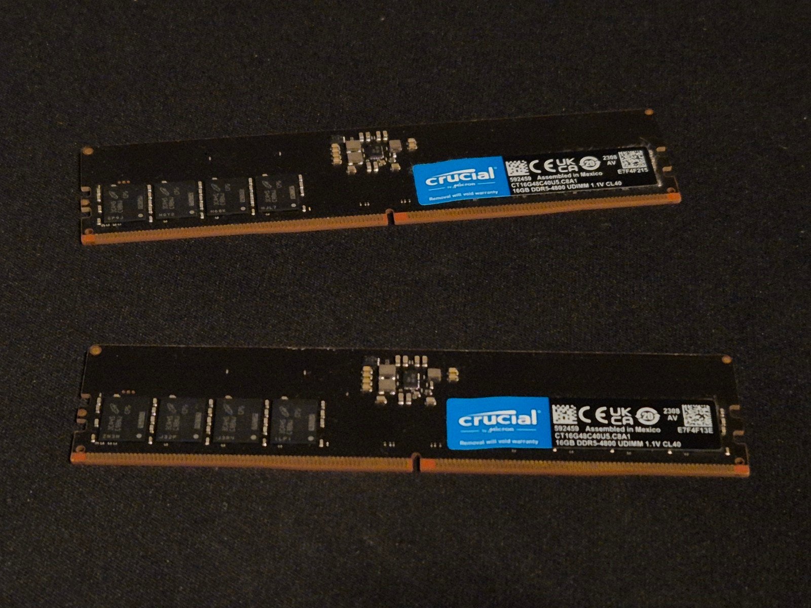 Crucial DDR5 RAM 2x16GB (32GB) 4800MHz UDIMM Desktop, 32 GB, Ophalen of Verzenden, Zo goed als nieuw, Desktop