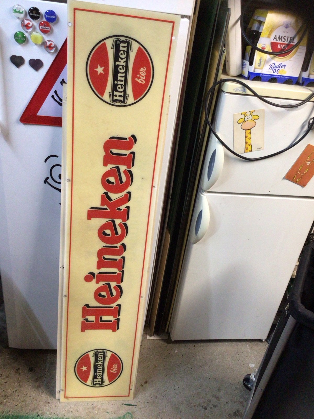 Vintage Heineken Lichtbak plaat Reclamebord, Ophalen, Gebruikt, Lichtbak of (neon) lamp