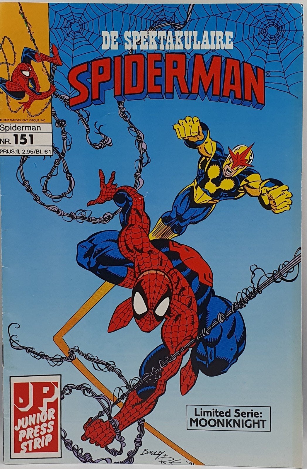 De Spektakulaire Spiderman Nr. 151 - Junior Press Strip, Eén stripboek, Ophalen of Verzenden, Gelezen, David Michelinie, Mark Bagley