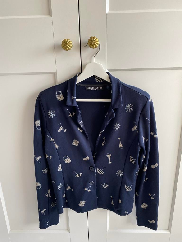 Blazer van Juffrouw Jansen maat L, Ophalen of Verzenden, Zo goed als nieuw, Maat 42/44 (L), Blauw