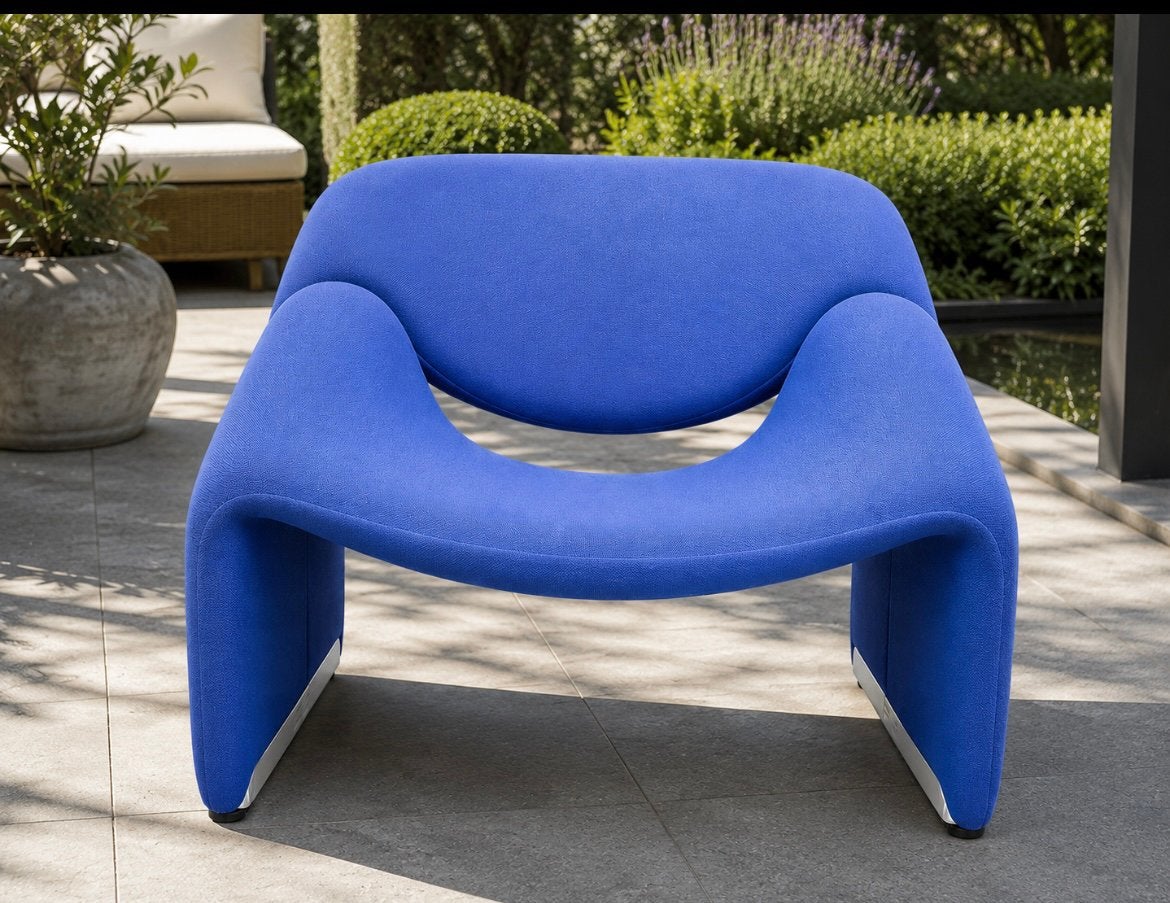 Pierre Paulin Groovy Chair 1964 fauteuil blauw, Ophalen, Zo goed als nieuw, 75 tot 100 cm, 50 tot 75 cm