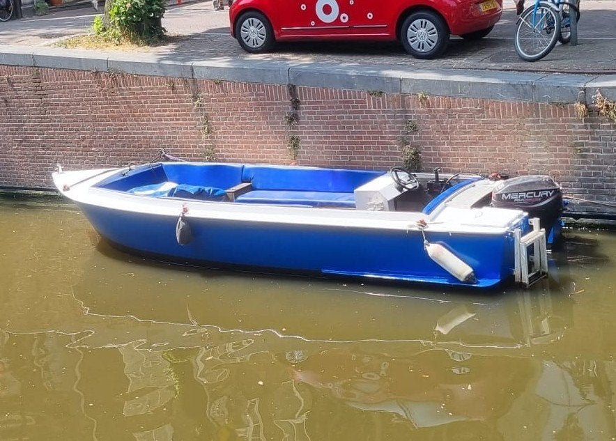 Stalen sloep 6,5 x 2,25 meters, 25hp Amsterdam., Watersport en Boten, Ophalen, Gebruikt, Staal, 1.00 - 1.50 meter