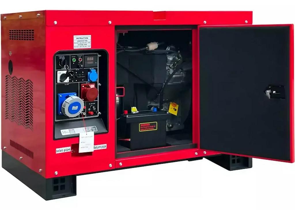Diesel generator geluidsgedempt 15kW 230V/400V, Ophalen, Zo goed als nieuw, Dieselolie