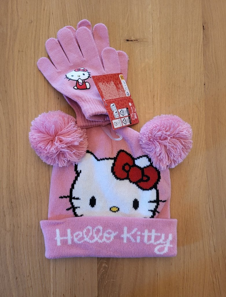 Nieuw! Hello Kitty muts + handschoenen, roze, Meisje, Nieuw, Ophalen of Verzenden, Hello Kitty