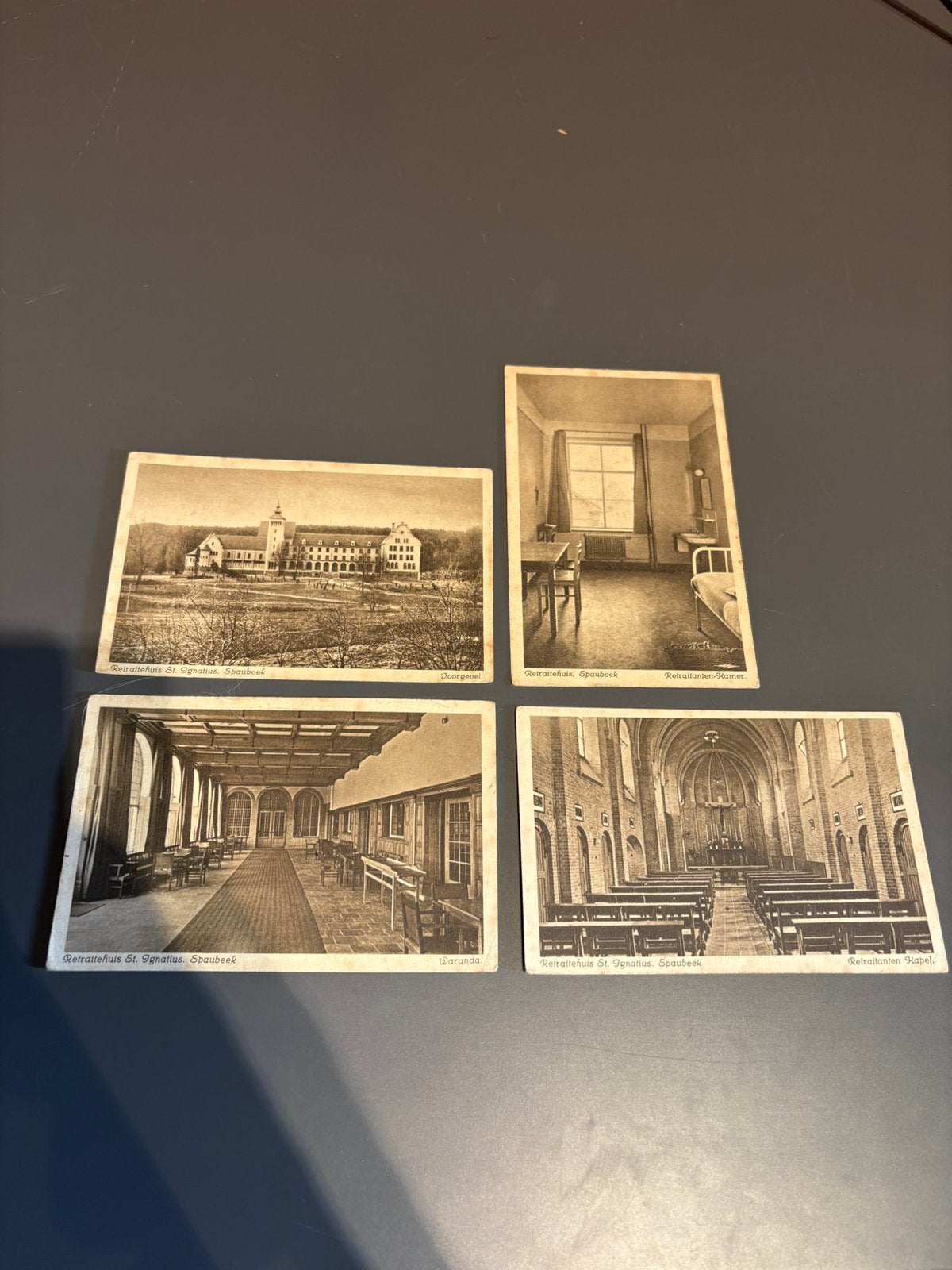 4 oude ansichtkaarten Retraitehuis St. Ignatius Spaubeek, Verzenden, 1940 tot 1960, Limburg