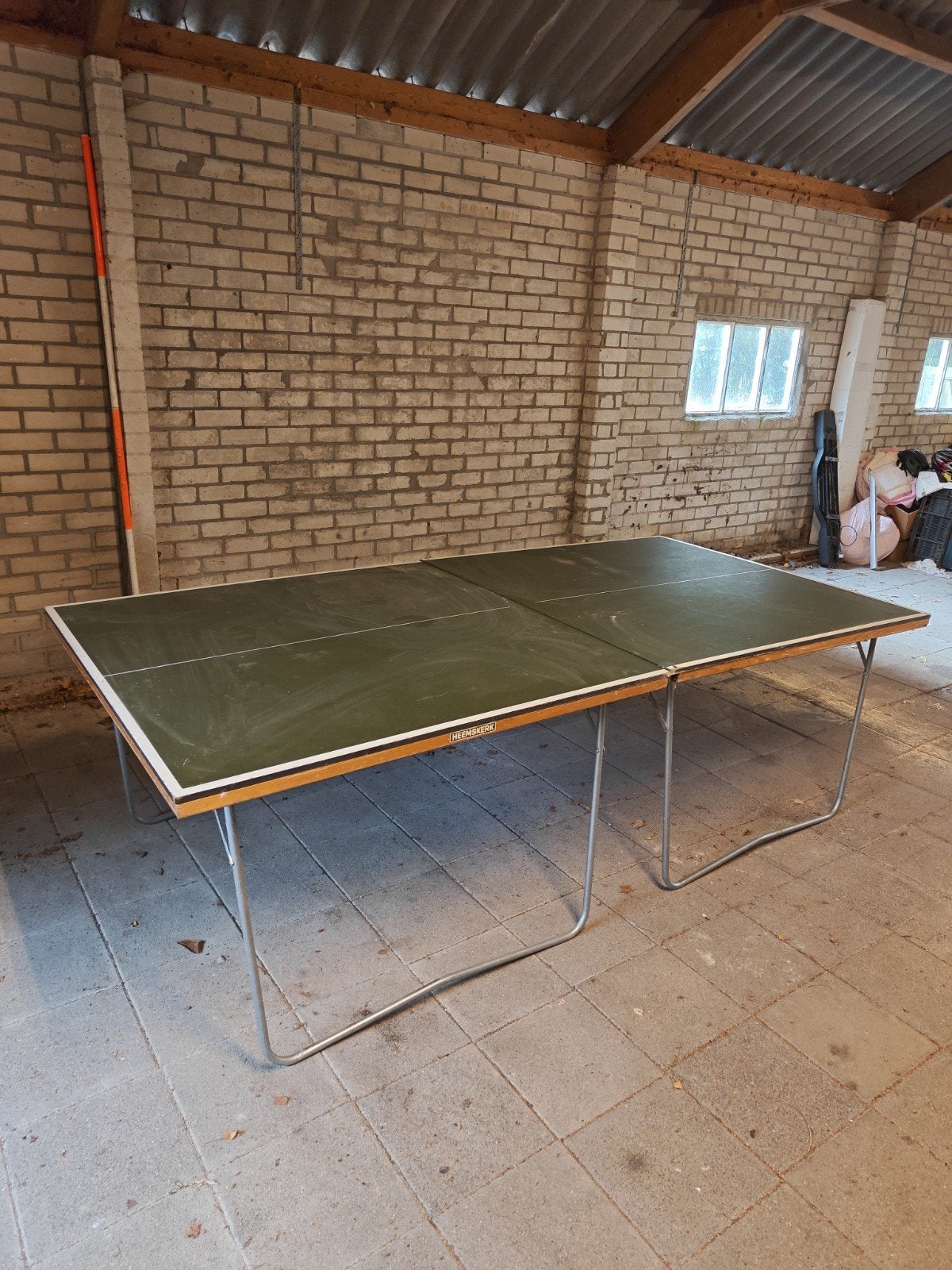 Heemskerk Tafeltennistafel - Gebruikt zonder net, Ophalen, Gebruikt, Tafel Indoor, Inklapbaar