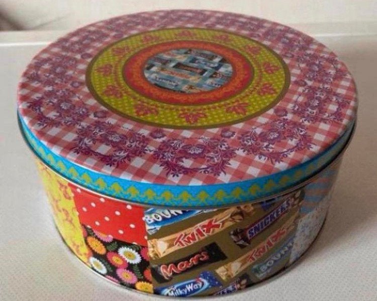 snoepblik met rondom Bounty/Twix/Mars/MilkyWay/Snickers.D.19, Verzamelen, Ophalen of Verzenden, Zo goed als nieuw, Overige, Overige merken