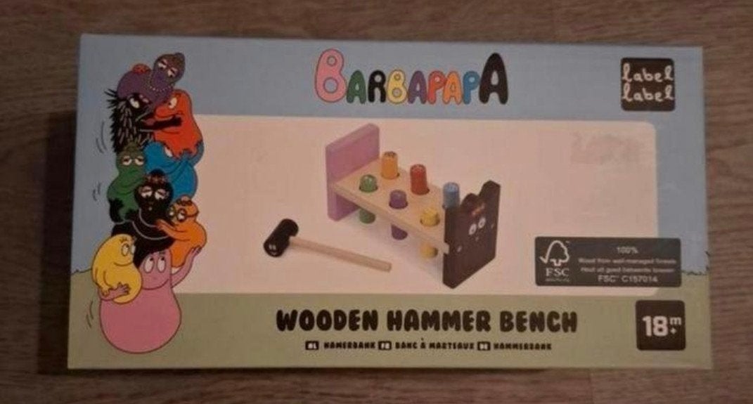 Barbapapa Houten Hamertje Tik Bank - Nieuw in doos, Ophalen of Verzenden, Nieuw, Overige typen