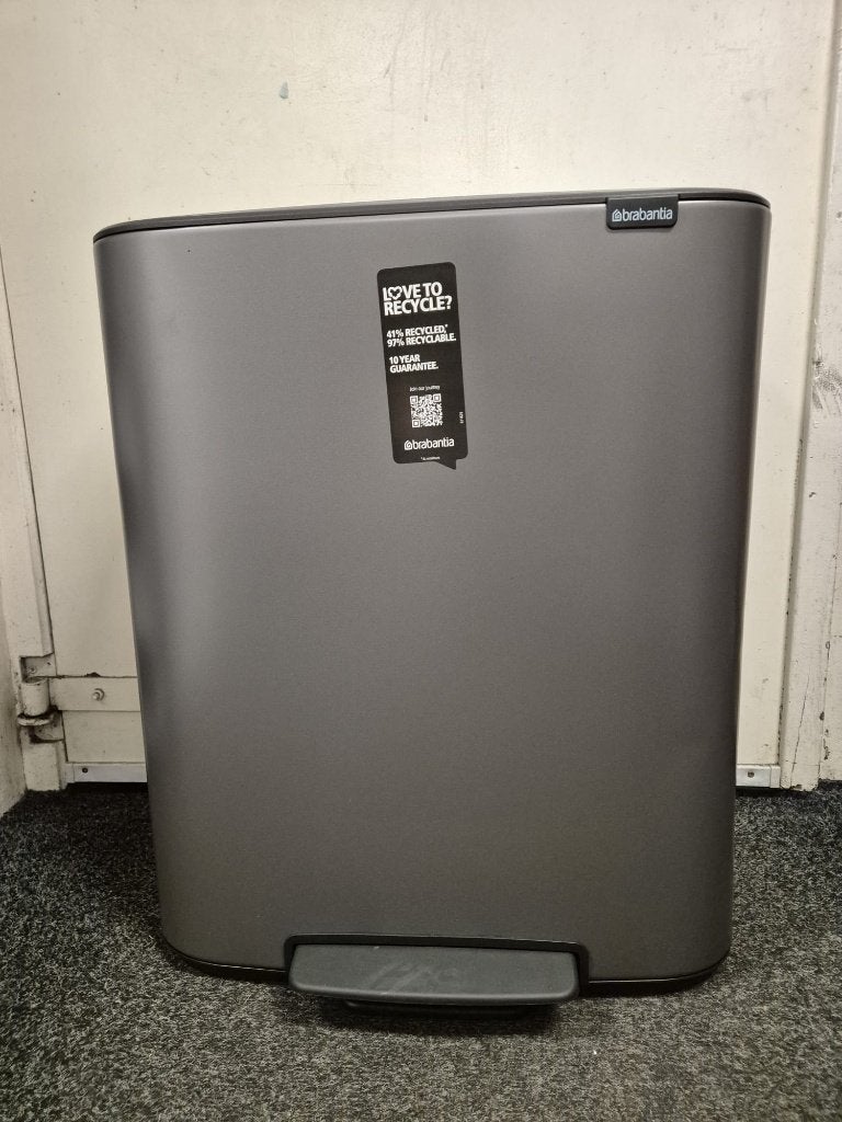 Brabantia Bo Pedal Bin 60L Platinum in doos zie foto's €40,-, Ophalen, Met pedaal, 40 liter of meer, Zo goed als nieuw