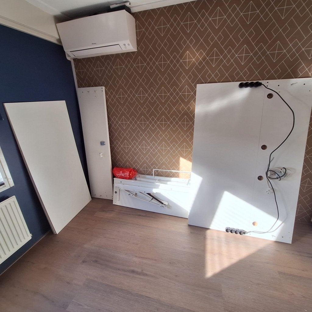 Ikea Malm opbergbed 140x200 cm extra bergruimte, Ophalen, Gebruikt, Wit, Tweepersoons