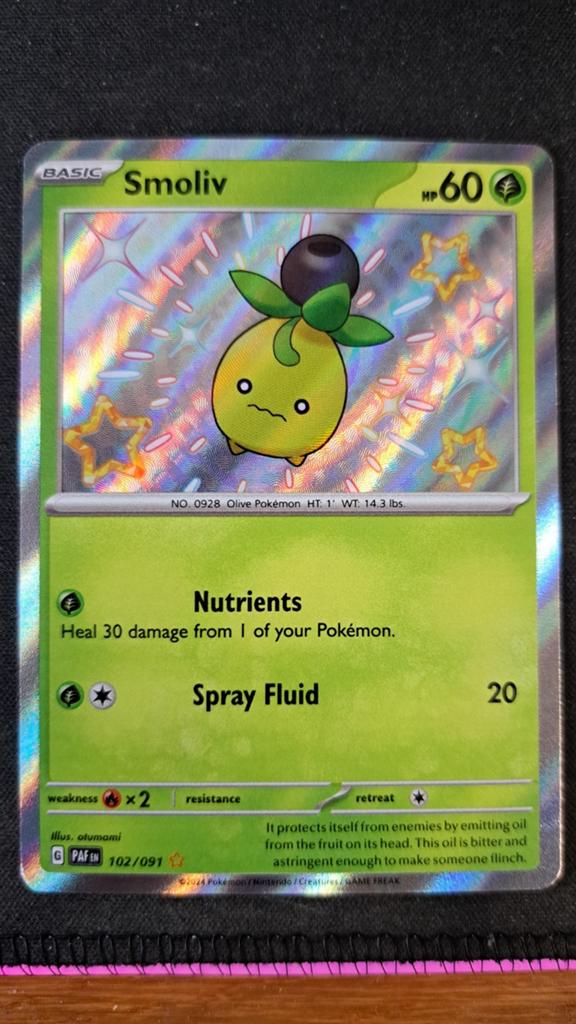 Smoliv Paldean Fates PAF 102 Pokémon, Verzenden, Nieuw, Losse kaart, Foil