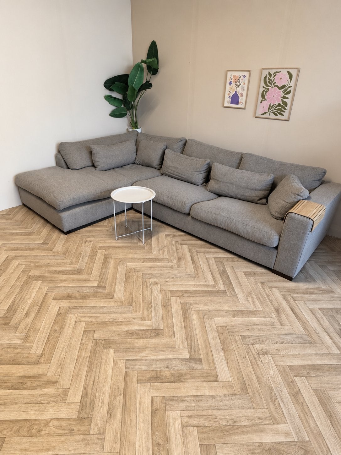 Grote Beige-Bruine Hoekbank – Extra Diep & Royaal  ️, Huis en Inrichting, Ophalen, Zo goed als nieuw, 150 cm of meer, Vierpersoons of meer