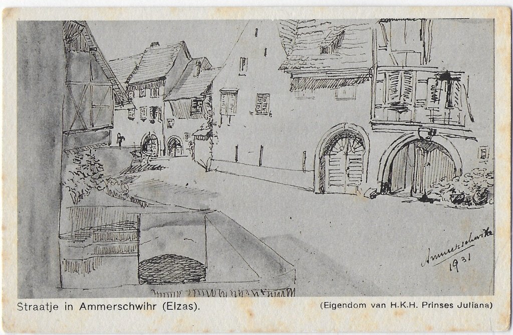 Straatje Elzas eigendom Prinses Oude Ansichtkaart ( B3187, Ophalen of Verzenden, 1920 tot 1940, Ongelopen, Noord-Brabant