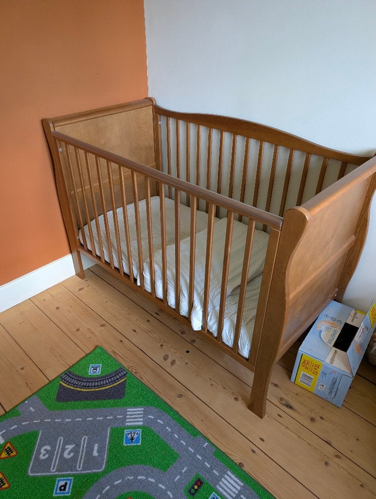 Woodies Noble Vintage: ledikant 60x120 + verschoontafel, Kinderen en Baby's, Kinderkamer | Bedden, 70 tot 85 cm, Zo goed als nieuw