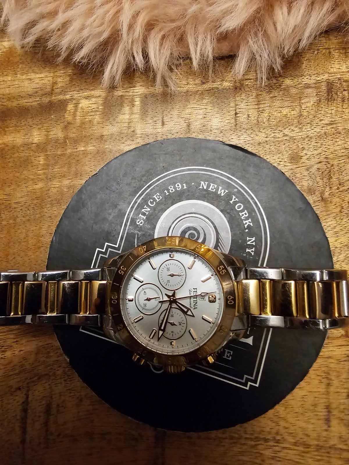 Festina Chronograaf Horloge - Tweekleurig Staal, Staal, Gebruikt, Staal, Polshorloge