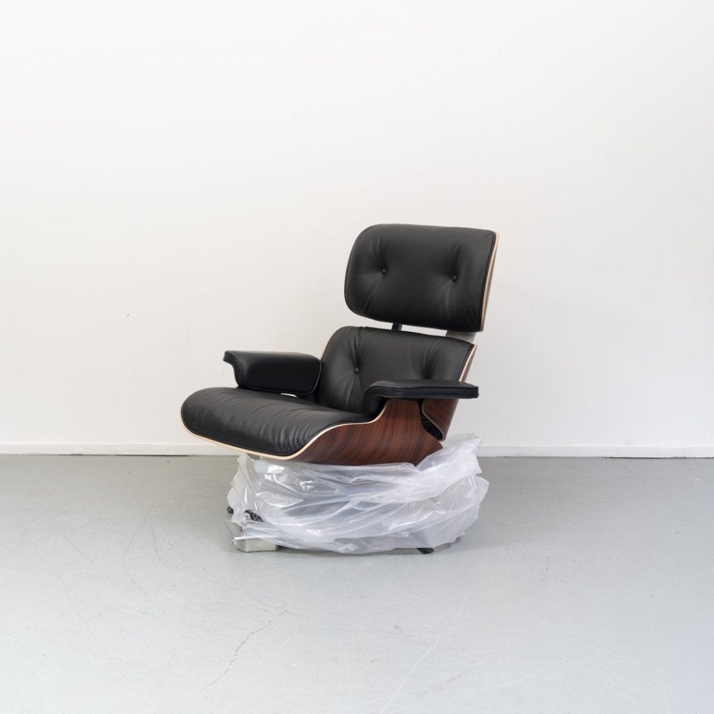 Vitra Lounge Chair Nero Leer/Palissander, Niet ingevuld, Nieuw, Niet ingevuld, Niet ingevuld