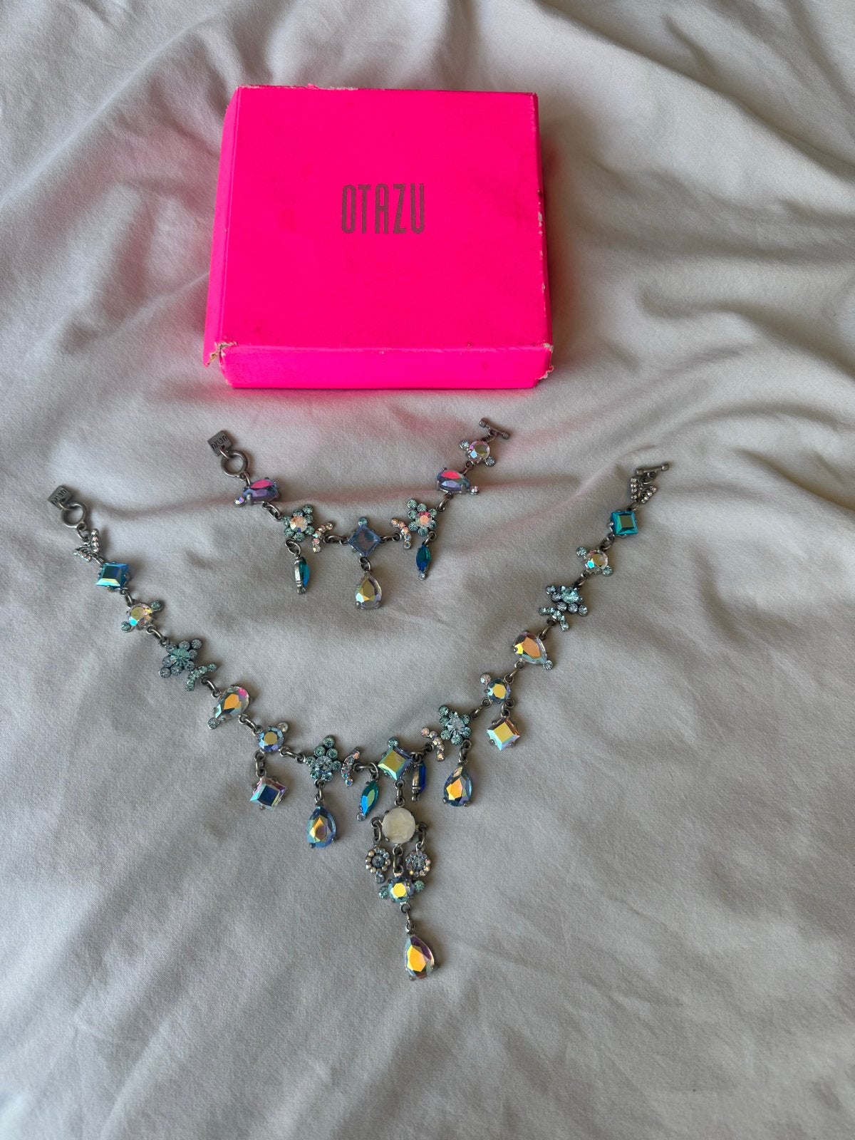 Otazu ketting en armband set met kristallen, Met kristal, Overige materialen, Overige kleuren, Ophalen of Verzenden