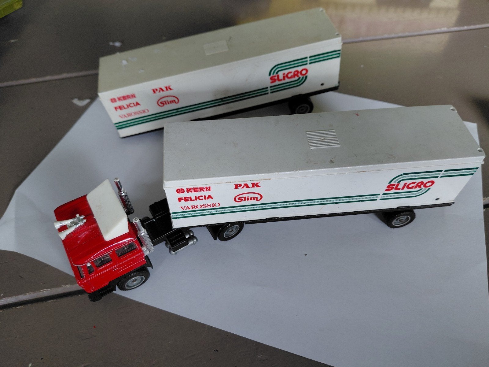 Solido DAF 2800 met 2x City Trailer - Made in France, Ophalen of Verzenden, Gebruikt