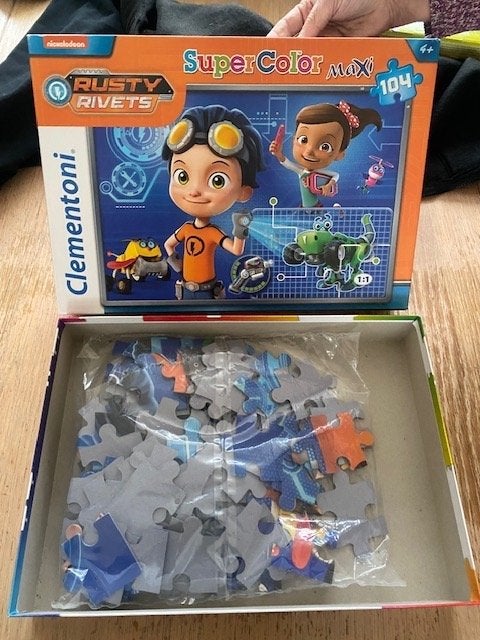 Rivets maxi puzzel 104 stukjes, Kinderen en Baby's, Ophalen of Verzenden, Meer dan 50 stukjes, Zo goed als nieuw, 6 jaar of ouder