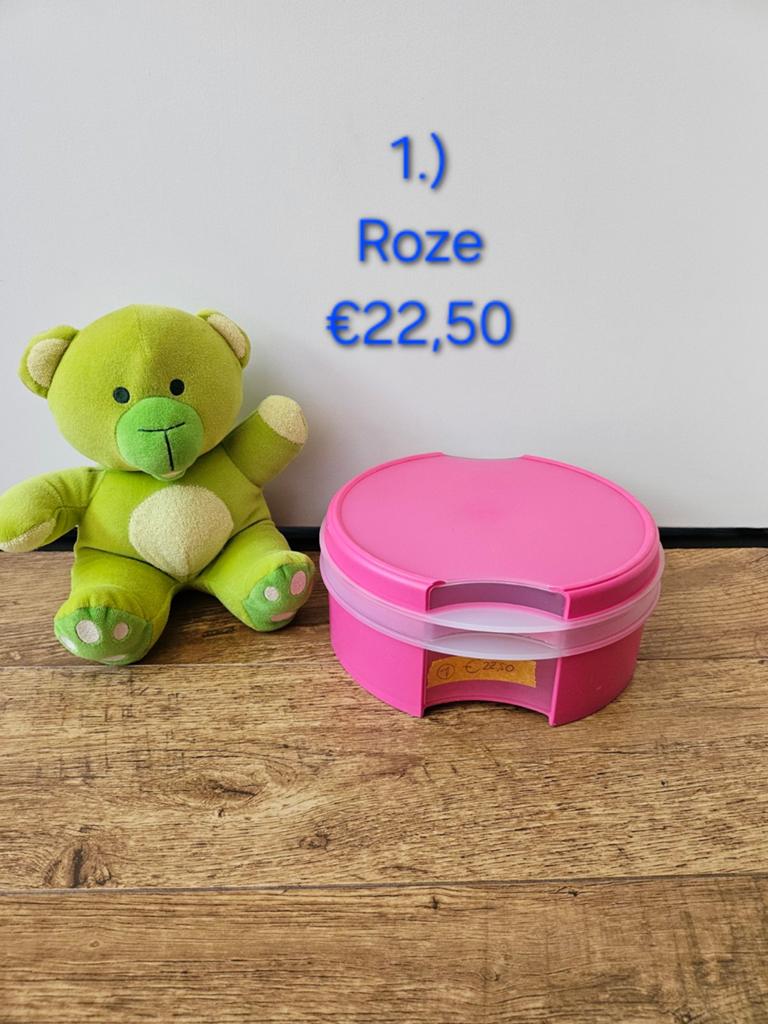 Tupperware roze vensterdoos koektrommel €22,50, Ophalen of Verzenden, Gebruikt, Bak of Kom