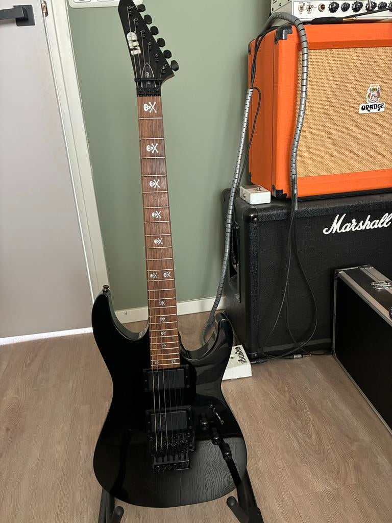 ESP LTD KH-202 Kirk Hammett Signature Gitaar Zwart, Ophalen of Verzenden, Zo goed als nieuw, Solid body, Overige merken