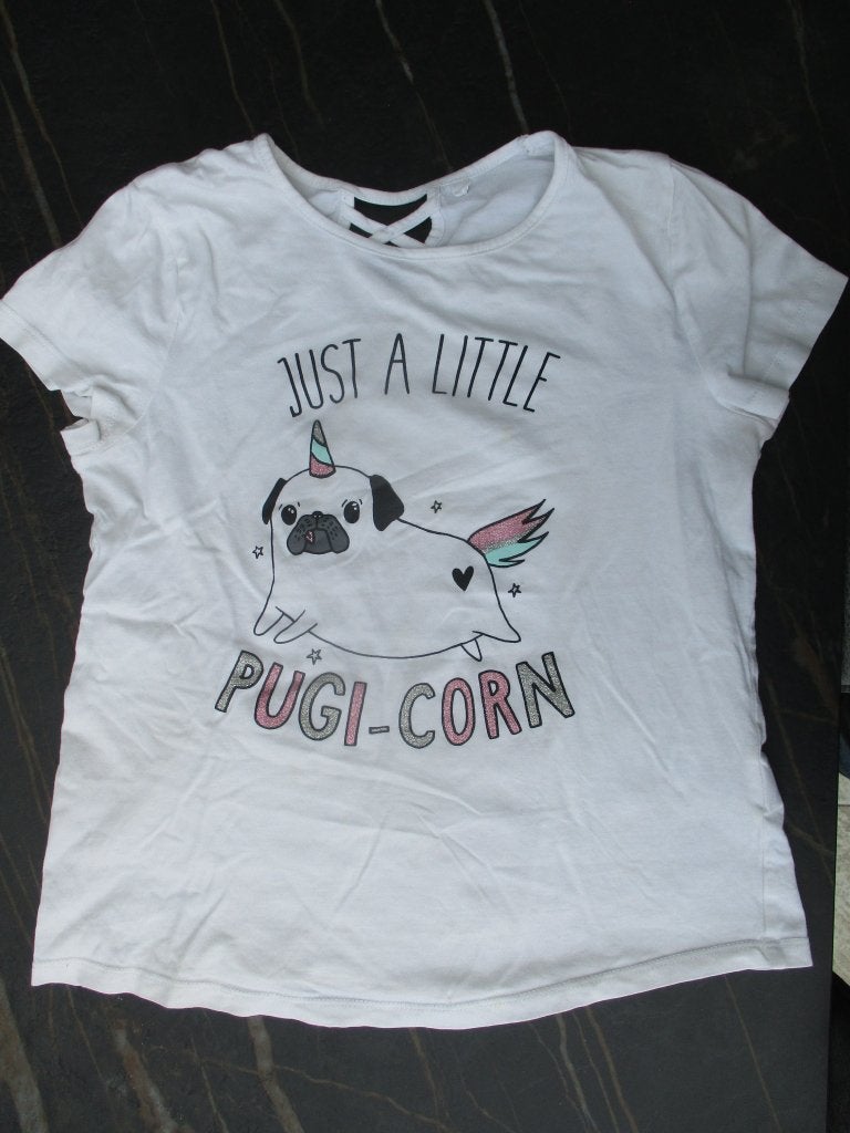 T-shirt wit hond maat 146 C&A shirt korte mouwen, Kinderen en Baby's, Kinderkleding | Maat 146, Gebruikt, C&A, Meisje, Ophalen of Verzenden