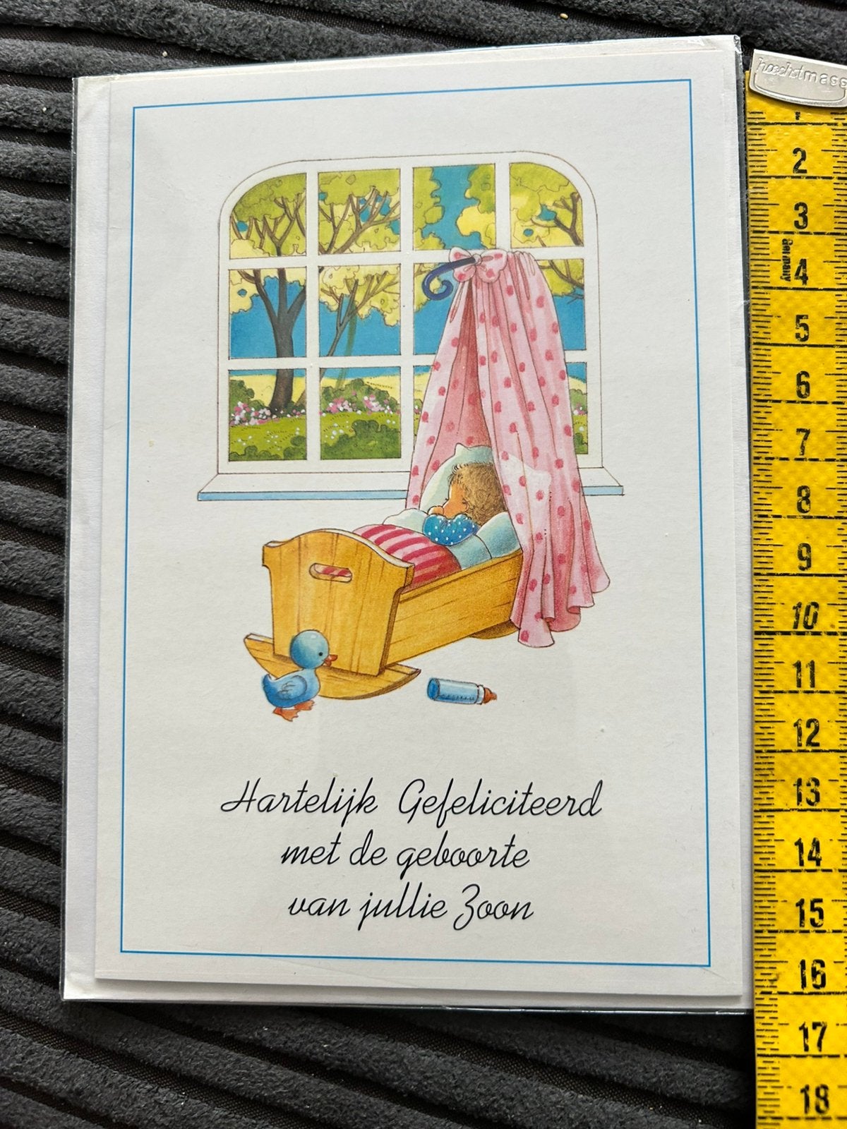 Oude baby Wenskaart wiegje, Ophalen of Verzenden