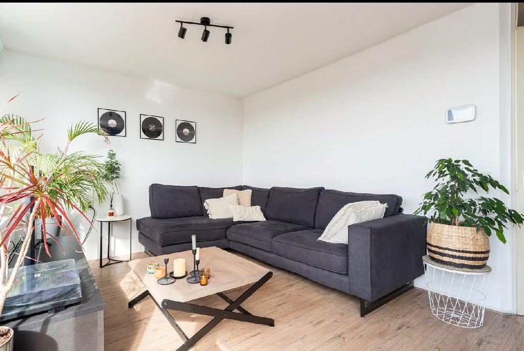 Comfortabele donkergrijze hoekbank, Ophalen, Zo goed als nieuw, Stof