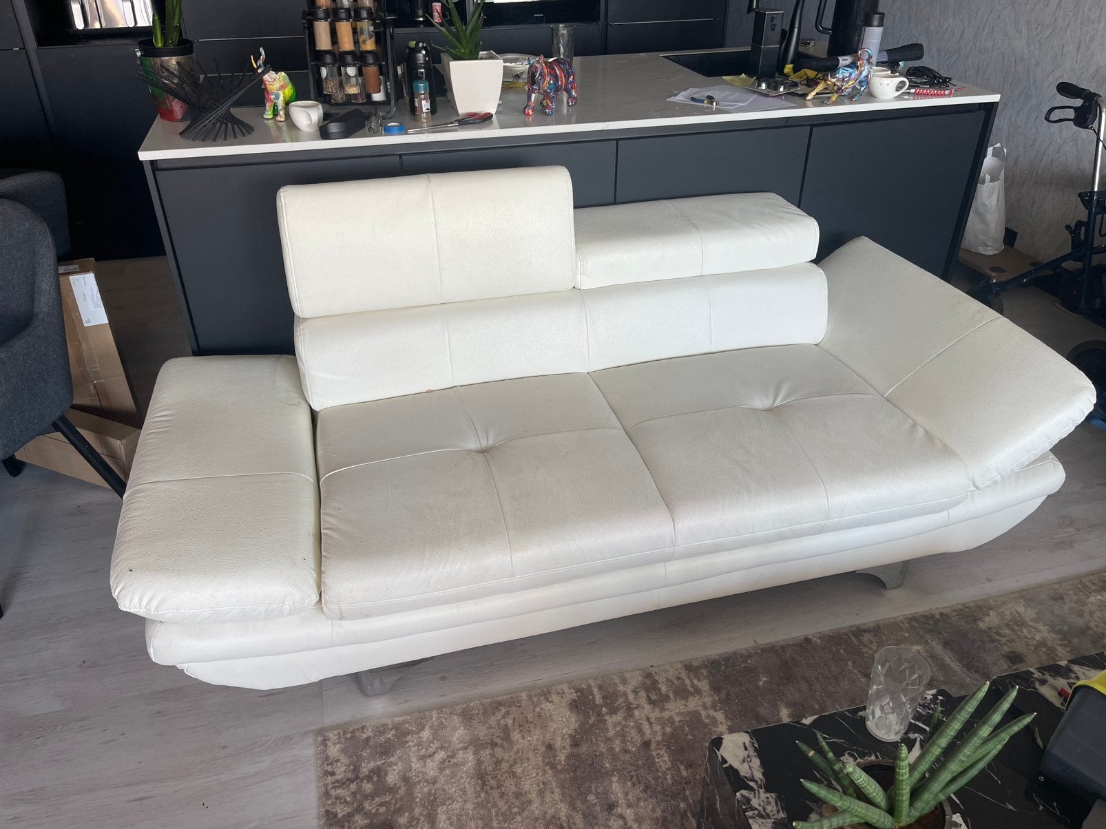 Gratis 3 zits bank van skai, Huis en Inrichting, Ophalen, Kunststof, Driepersoons, 75 tot 100 cm