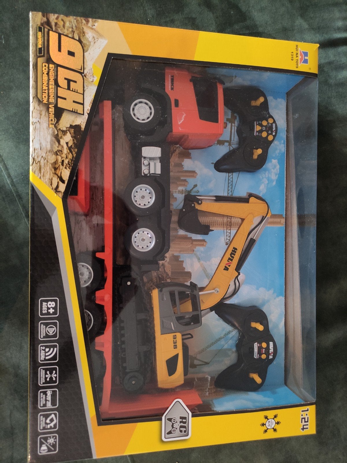huina rc dieplader en graafmachine, Hobby en Vrije tijd, Ophalen of Verzenden, Zo goed als nieuw, Schaal 1:24, Auto onroad